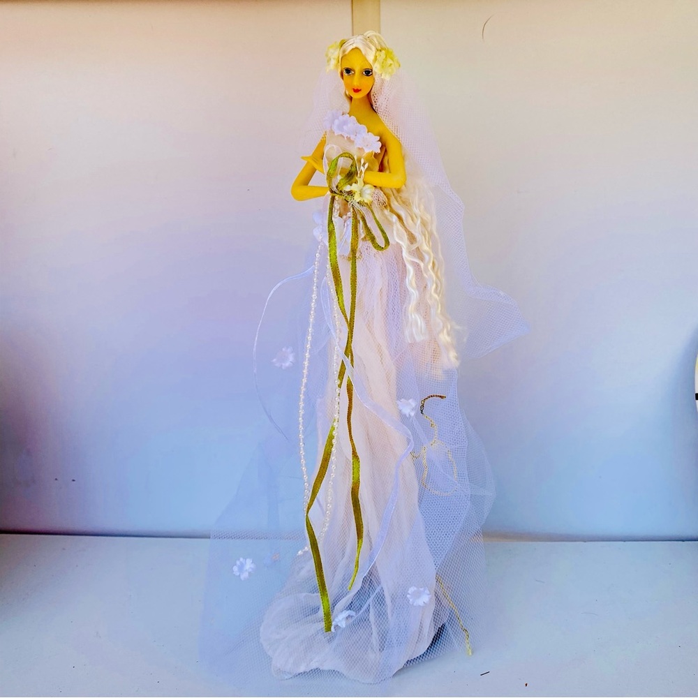 Elegant White Bridal Doll for Home Party Decor
